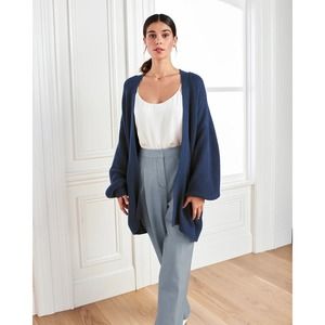 Quince NWT Size M oversized Navy Blue Women's Sweater cardigan